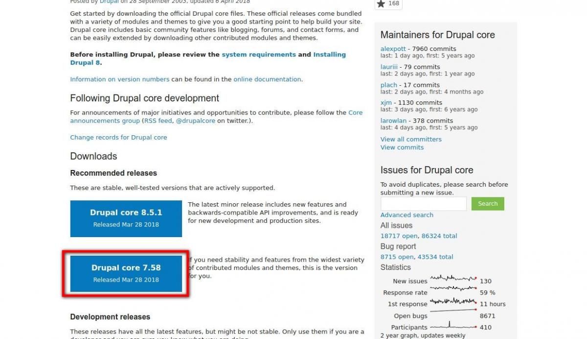 drupal 7 download, drupal descargar